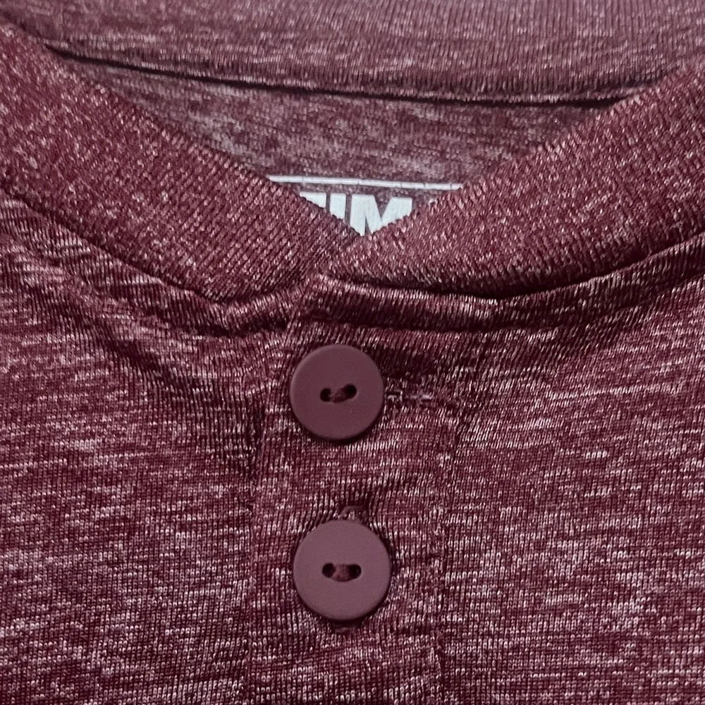 FINAL PRICE Adidas Maroon MS State  Long Sleeve Henley Tee